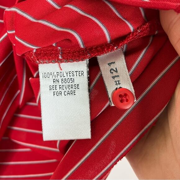 Coca Cola Red Stripe Polo Shirt Short Sleeve Logo Polyester Womens Large - Picture 4 of 5